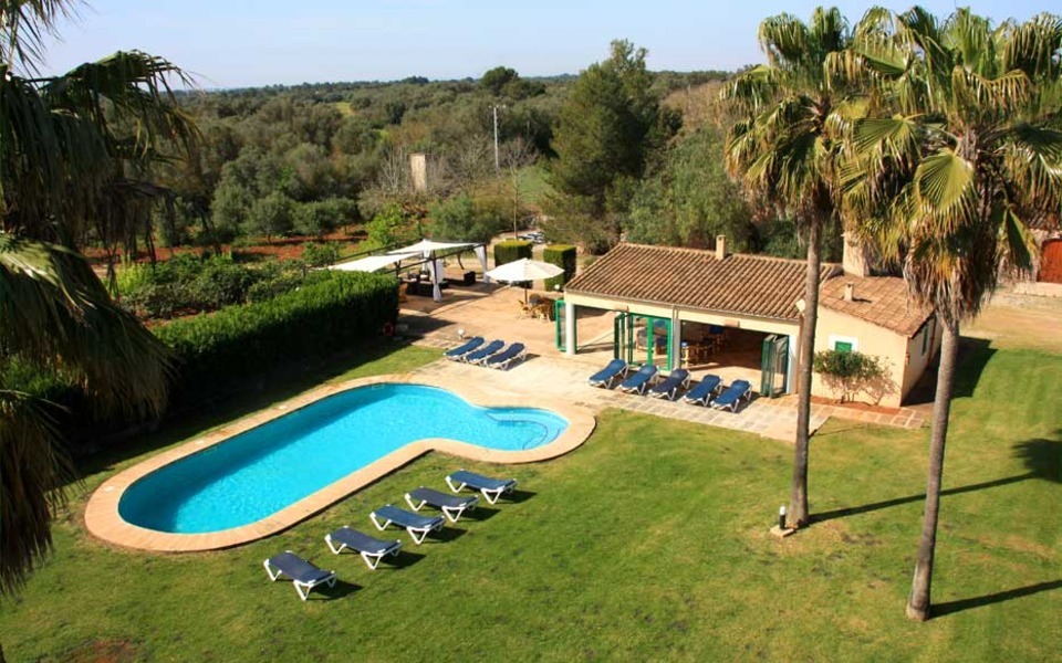 Panoramic view, garden and swimming pool 